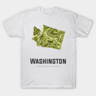 Washington state map abstract green T-Shirt